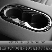 rear cup holder decorative frame cover for volkswagen 2019 21 jetta mk7 sagitar vw trim sticker surround frame car accessoriesr