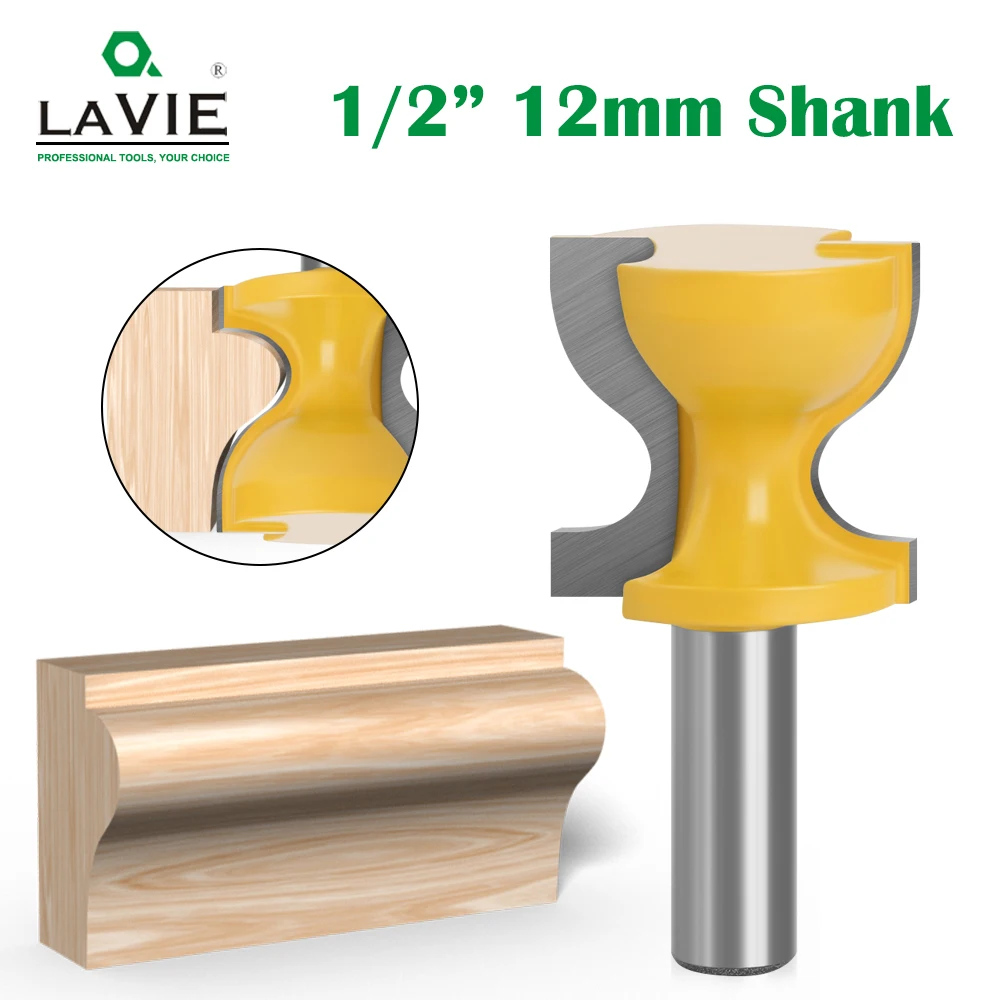 

LAVIE 1pc 12mm 1/2" Window Sill Door Pull Edge Router Bit C3 Carbide Tipped Edge End Mill Chair Stool Milling Cutters MC03043