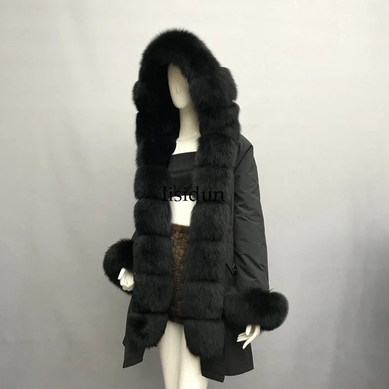 2019 модная зимняя куртка женская шуба из натурального меха лисы с воротником
