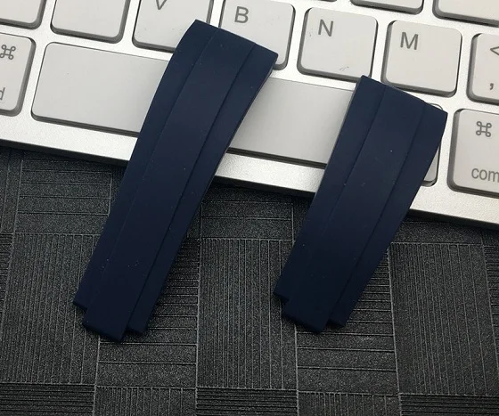 21mm blue strap 20 мм 21 мм натуральное Силиконовое резиновое кольцо для часов наивысшего качества ремешок для ролевых ремней Submariner Daytona GMT OYSTERFLEX Часы инструменты - Цвет ремешка: 21mm blue strap