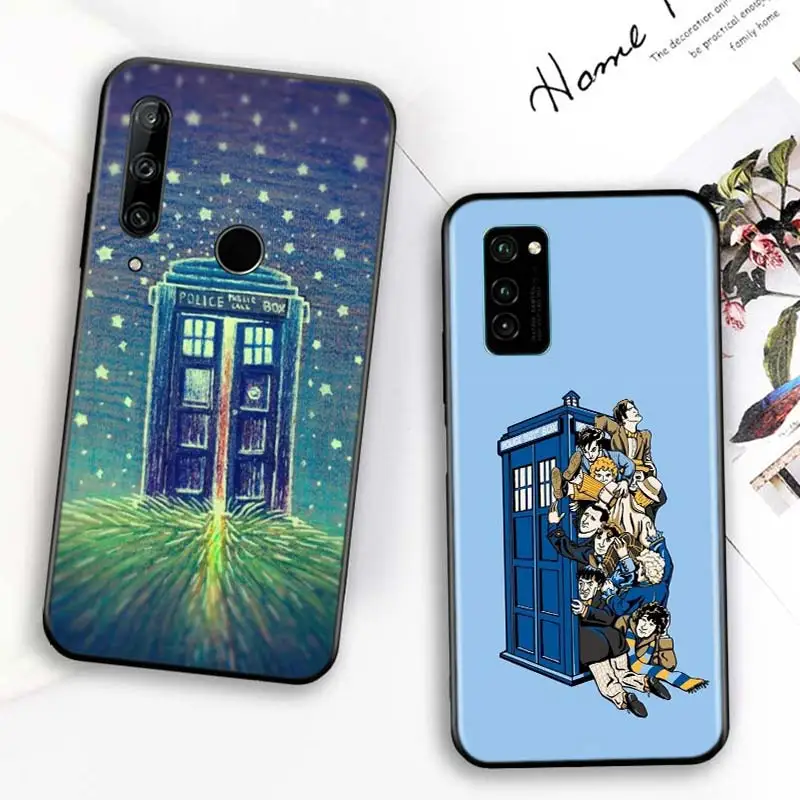 

Bright Black Cover Doctor Who Tardis for Huawei Honor 30 20S 20 10i 9S 9A 9C 9X 8X 10 9 Lite 8A 7C 7A Pro Phone Case