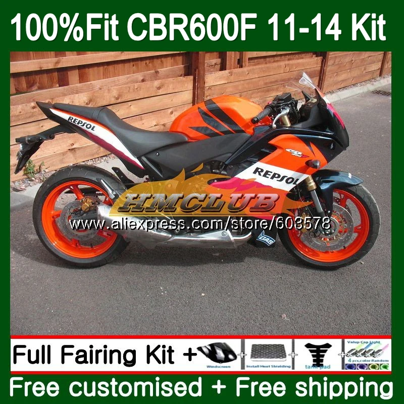 Injection For HONDA CBR600F4i 2011 2012 2013 2014 129CL.0 CBR 600 F 600F CBR600 F F4i CBR600F 11 12 13 14 Fairings Repsol Hot
