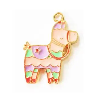 10 шт. радужные ламы торт Любовь Сердце кактус ожерелье эмалевые бусины подвеска