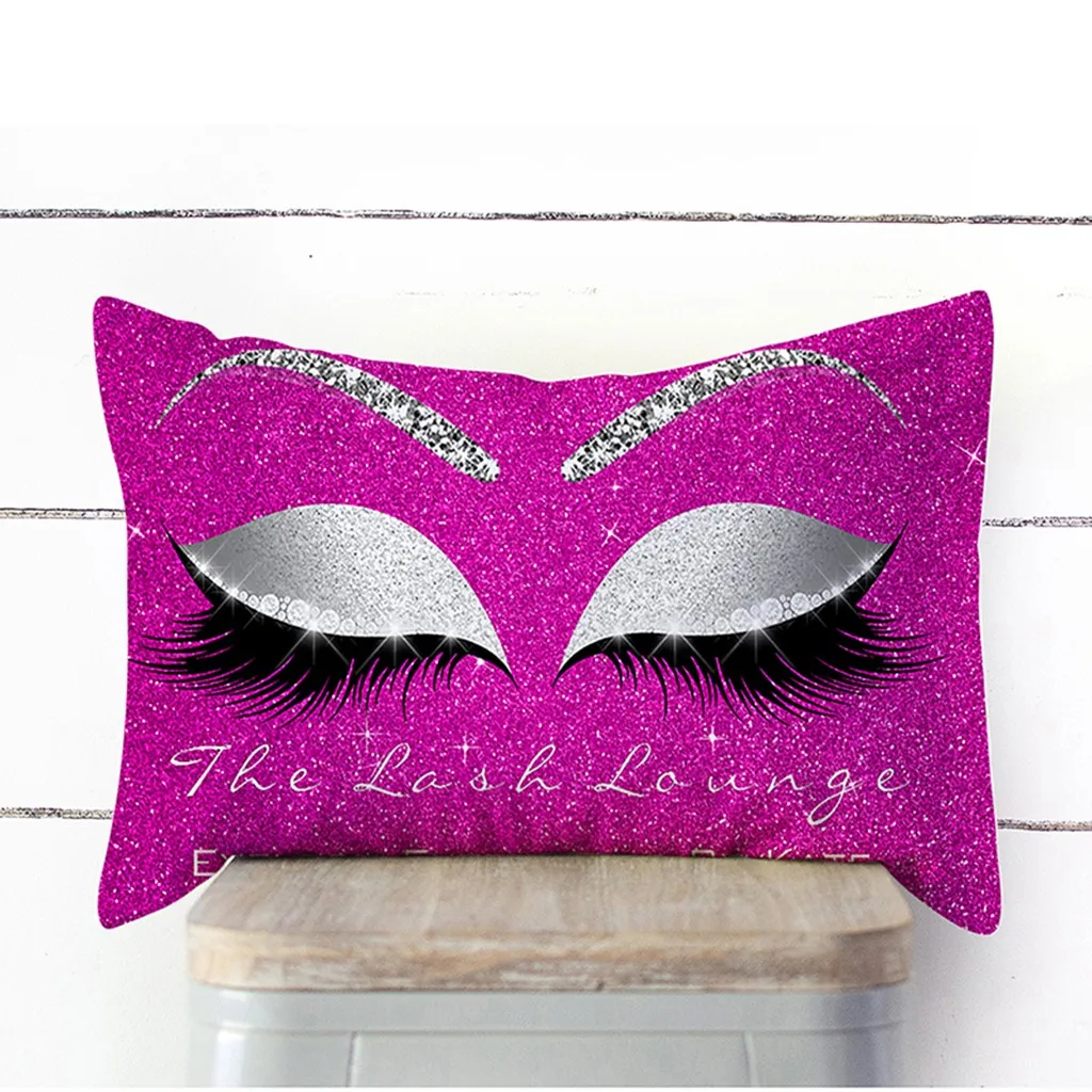 Чехол на рождественскую подушку розовый золотой чехол с блестками для ресниц