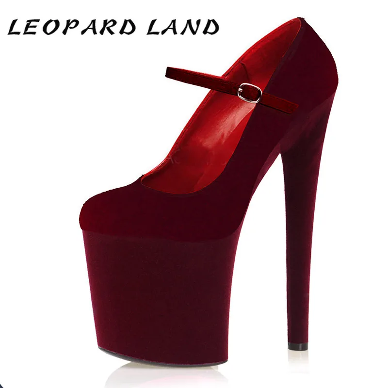 

Leopard Land 20cm Sexy Suede Single Shoes Hate The High Waterproof Platform Nightclub High Heels Pole Dance Catwalk Women LYP
