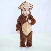 2021 baby clothes infant romper cartoon monkey boys girls jumpsuit new born clothing hooded toddler cow lion fox baby costumes