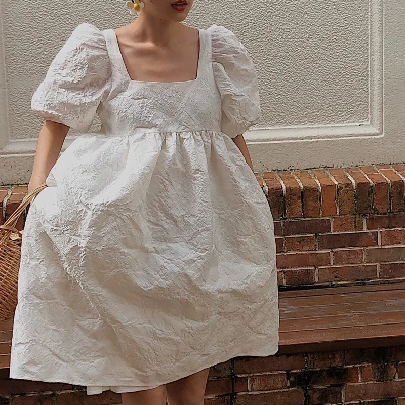 Женское Платье До Колена SHENGPALAE винтажное однотонное свободное платье до колена с