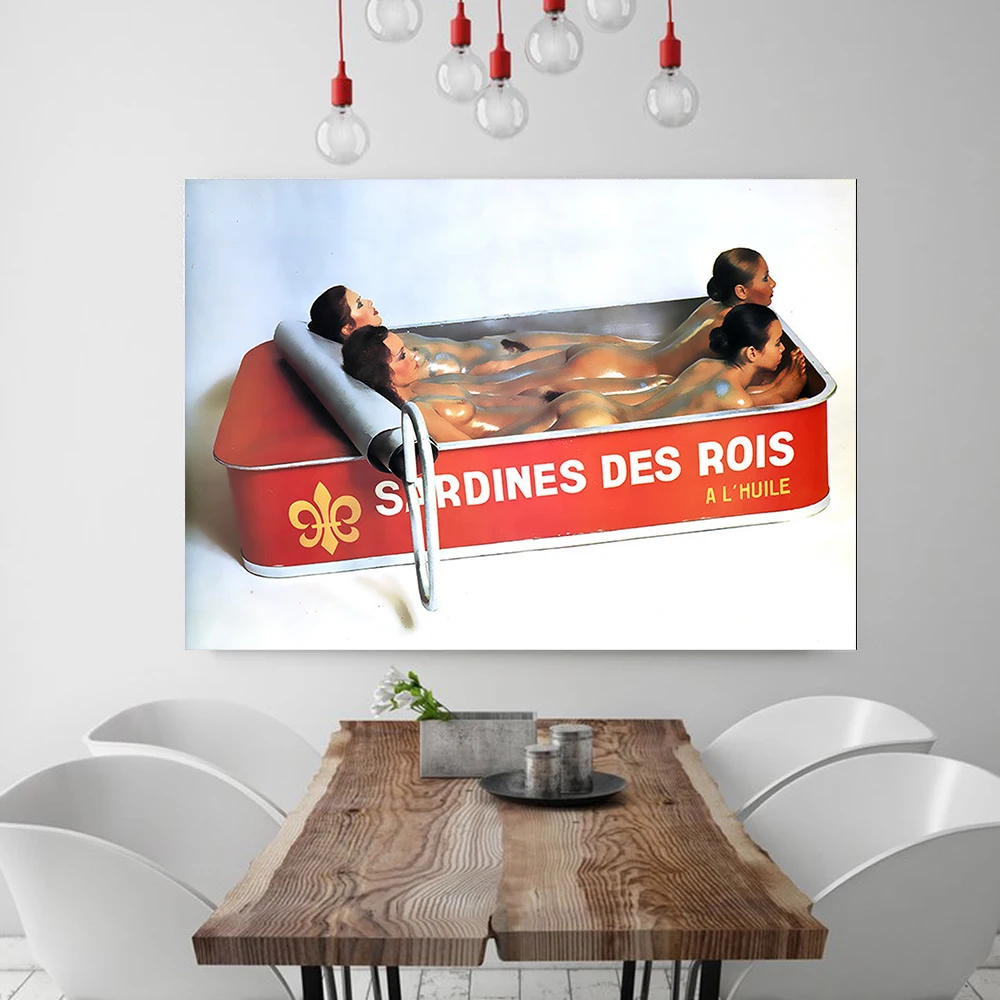 Винтажный постер Король сардин настенное искусство на кухне высококачественные