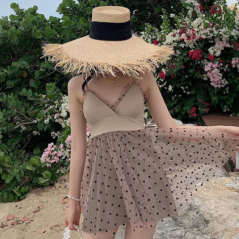 Новинка 2020 стильный купальный костюм Женская юбка с разрезом боксеры шифоновый