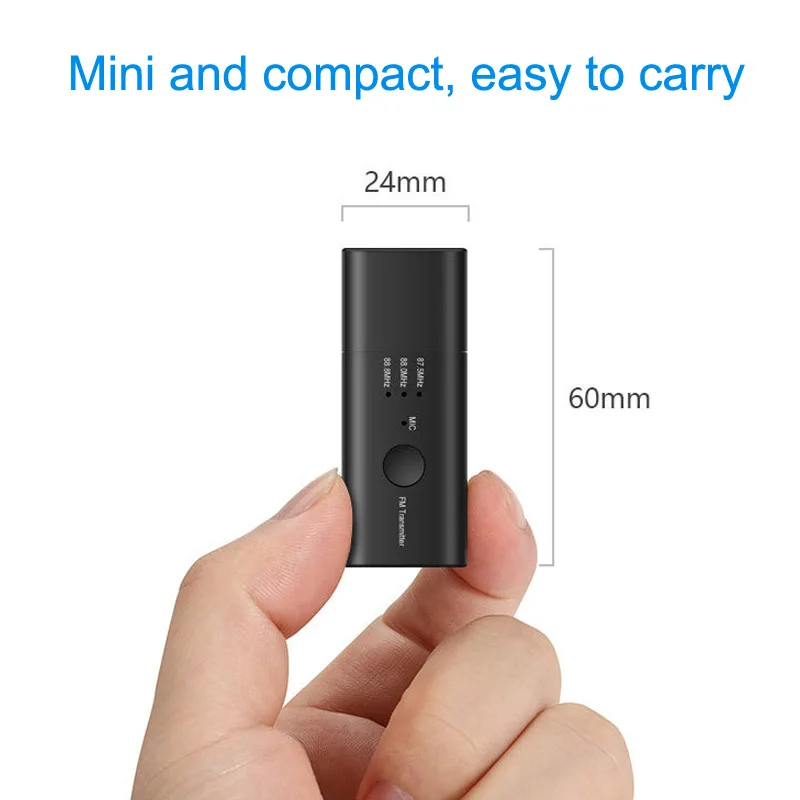 

JaJaBor FM Transmitter Bluetooth 5.0 Car Kit Handsfree Calling Car Music Playing AUX Wireless USB Bluetooth Receiver B12