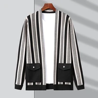 knitwear brand new fashion japanese top grade autum street striped mens cardigan sweater casual coats winter jacket men clothing