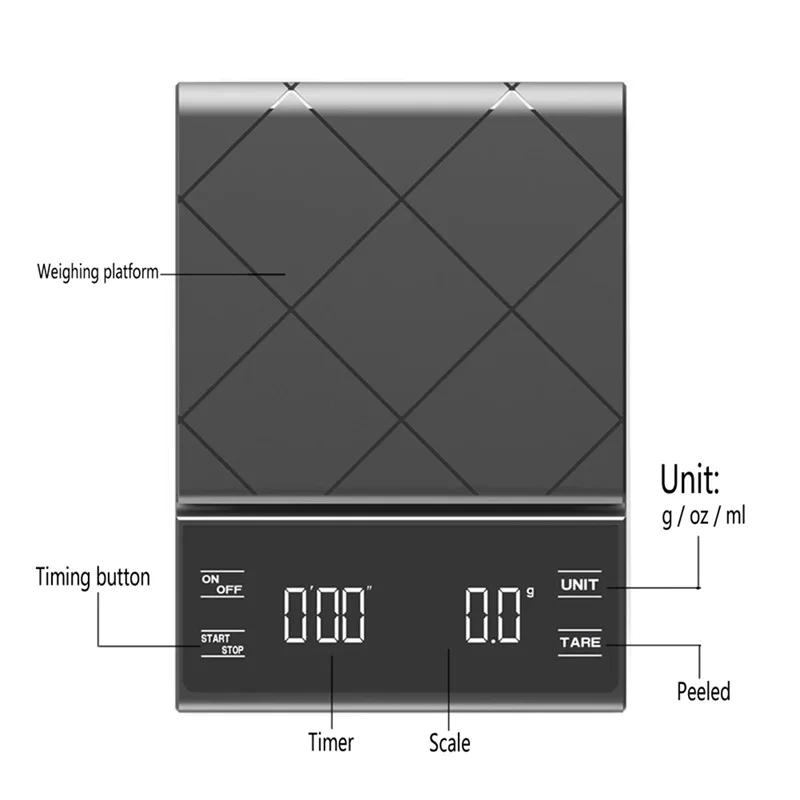 3kg/0.1g Digital Kitchen Scales Electronic Jewelry Weights Balance Fish Bascula Cooking Unit Tools Appliances Balance Precision