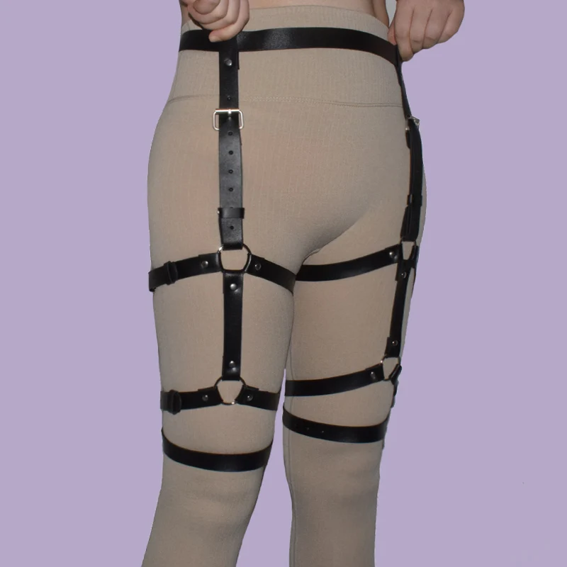 Sexy accessories Leather Harness Women  Underwear Gothic Garter metal Belts Erotic Bondage Cage Straps Bra Lingerie