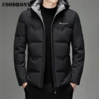 COODRONY брендовая куртка на 90% белом утином пуху, Мужская одежда, новая зимняя высококачественная повседневная плотная теплая однотонная куртка с капюшоном, Z8007