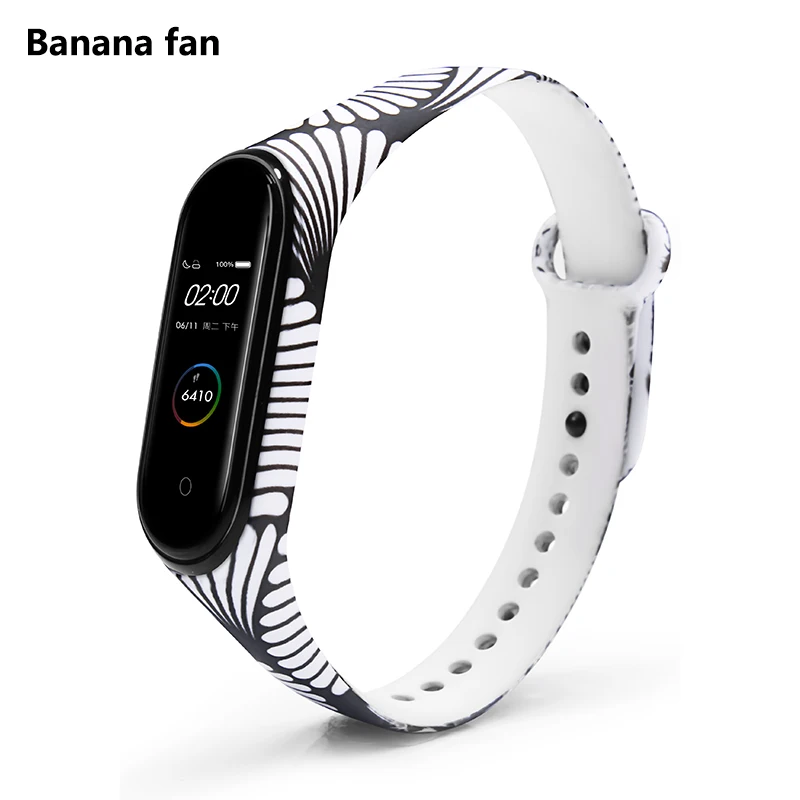 BOORUI для xiaomi mi band 4 ремешок mi band 4 умные аксессуары mi Band 4 ремешок для xiaomi mi band 4 умные браслеты - Цвет: Banana fan