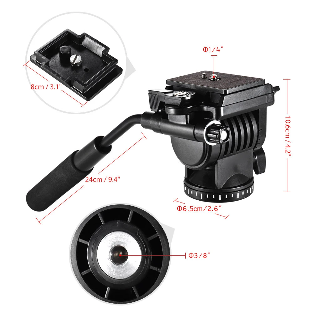 Andoer 360 панорамная гидравлическая головка для Canon Nikon sony DSLR видеокамеры штатив монопод слайдер съемки