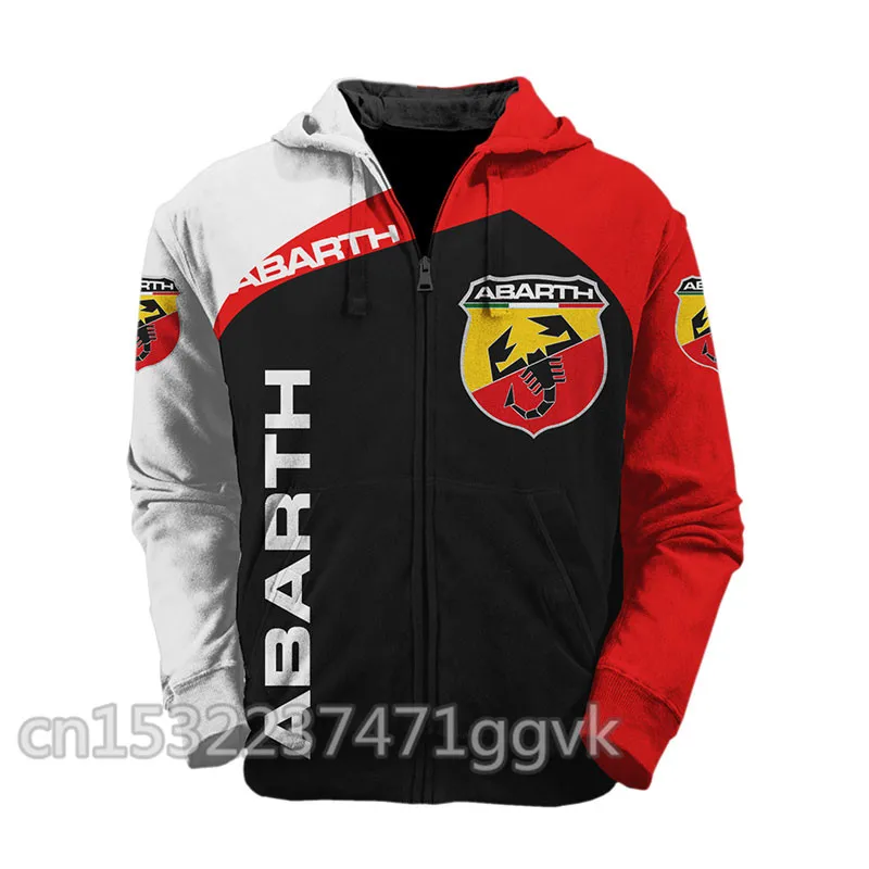 Мужская Спортивная повседневная одежда куртки на молнии модные худи Abarth свитшот