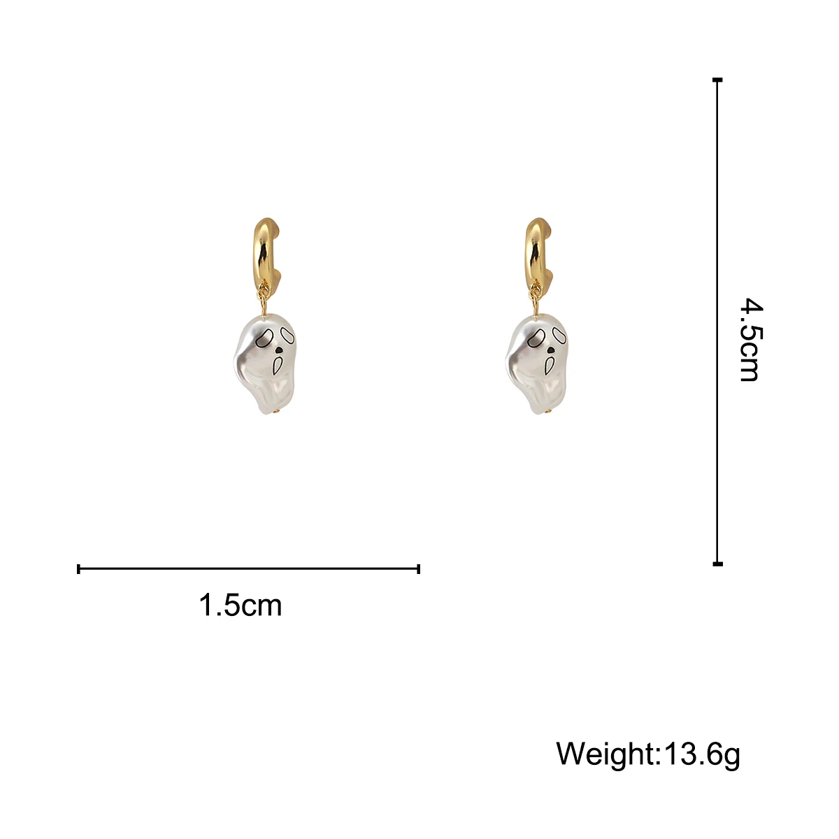 

Flashbuy New Design Skeleton Baroque Pearl Earrings For Women Copper Alloy Drop Earring Fashion Jewelry