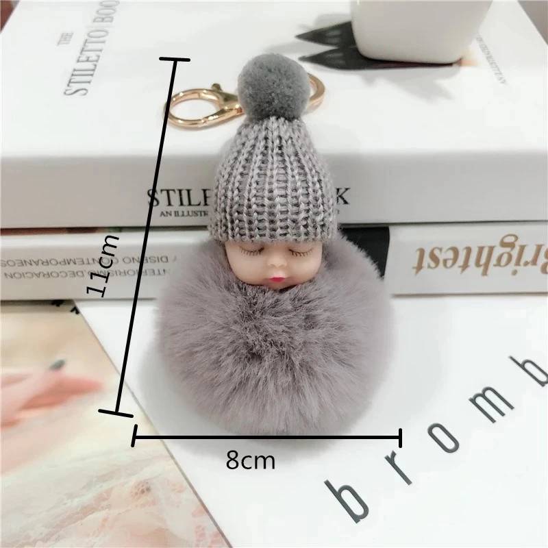 

Car Interior Accessories Key Holder Mini Sleeping Doll Keychain Keyring Women Key Chain Plush Ball Keyring Toys for Girls Gift