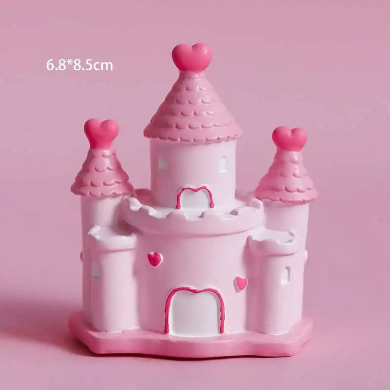 Pink heart castle Корона маленькая принцесса торт украшение розовое сердце замок с днем рождения для дня детей вечерние принадлежности прекрасные подарки - Цвет: Pink heart castle