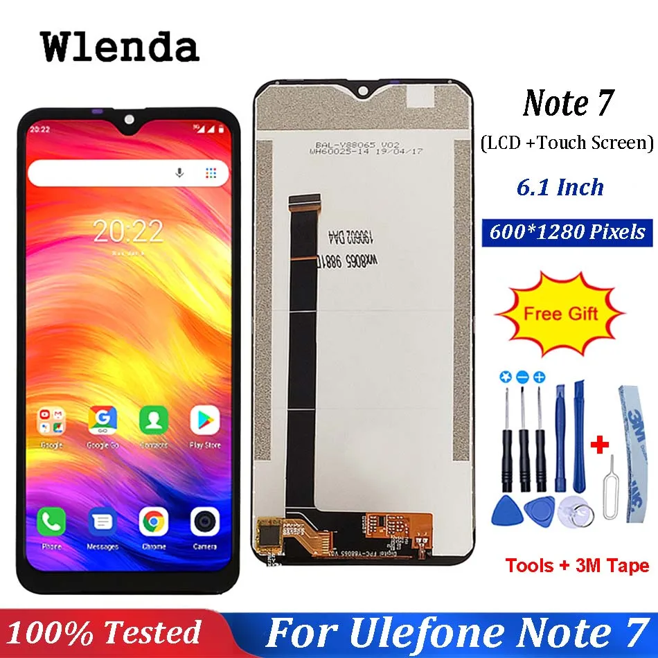 6 1 дюймовый черный для Ulefone Note 7 ЖК дисплей и сенсорный экран 100% Новинка телефона