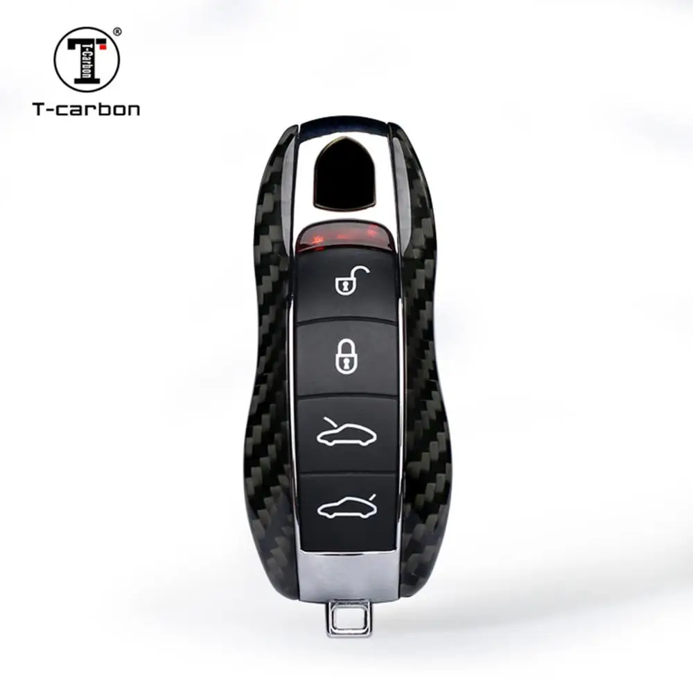 Чехол для ключей из углеродного волокна T carbon Porsche New Cayenne|cayenne key|key coverkey shell |