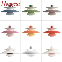 hongcui nordic creative pendant light modern colorful led lamps fixtures for home dining room decoration