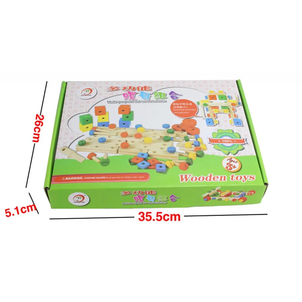 Деревянная многофункциональная разборная гайка Комбинация Игрушечная машина
