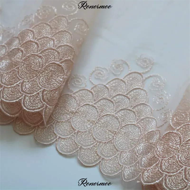 3Yd розовая ткань из кружевной сетчатой ткани кружевная Лента вышивка украшение