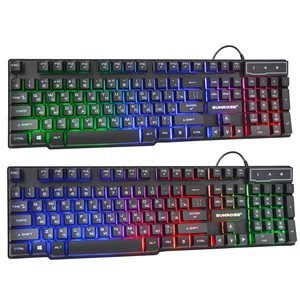 russianenglish keyboard gaming wired keyboard backlight rgb illuminated keyboards usb waterproof game computer mac pc key board free global shipping