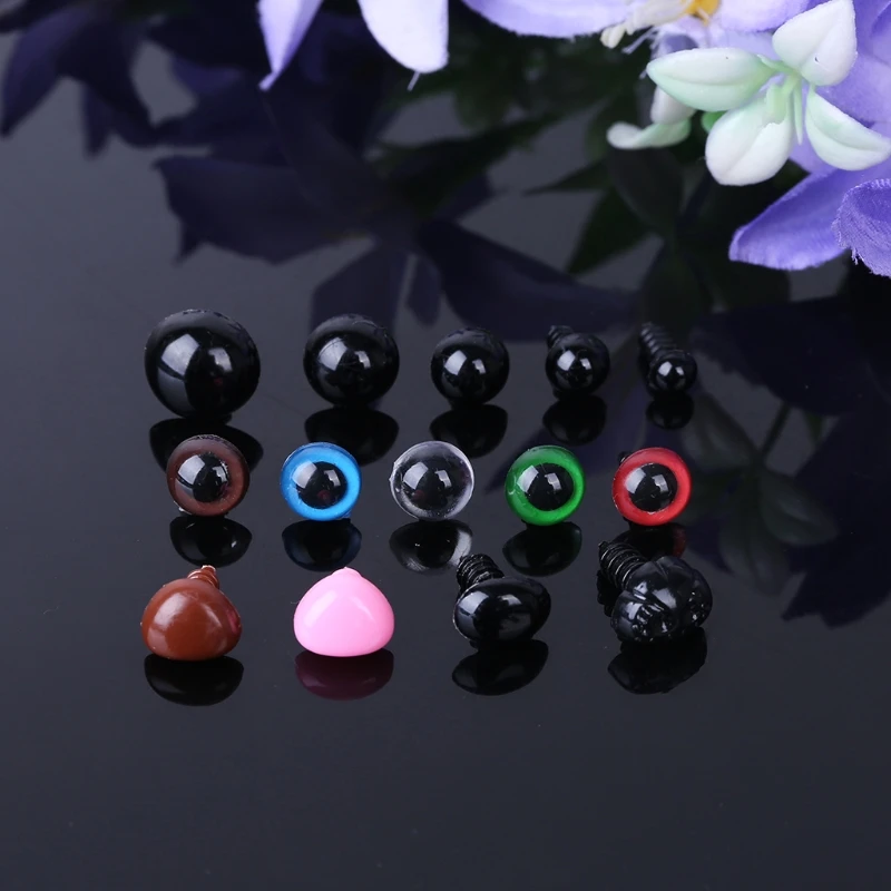 

50pcs/set Triangle Nose Round Safety Eyes with Washers for Bear Puppet Dolls Toys Accessories