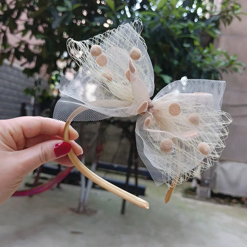 

Headbands For Kids Girl Princess Hairbands Yarn Crown Bow Knot Child Hair Accessories Korean Handmade Wholesale