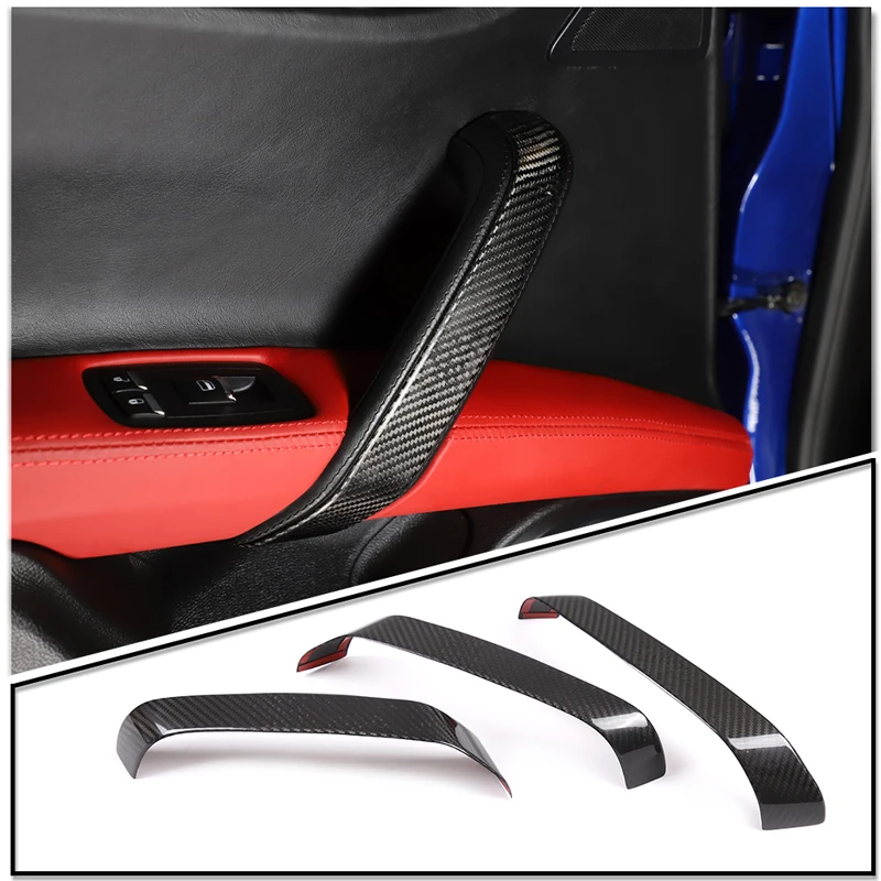 

For Maserati Ghibli 2014-2022 Car Inner Door Handle Armrest Cover Real Carbon Fiber Car Styling Car Interior Accessories LHD