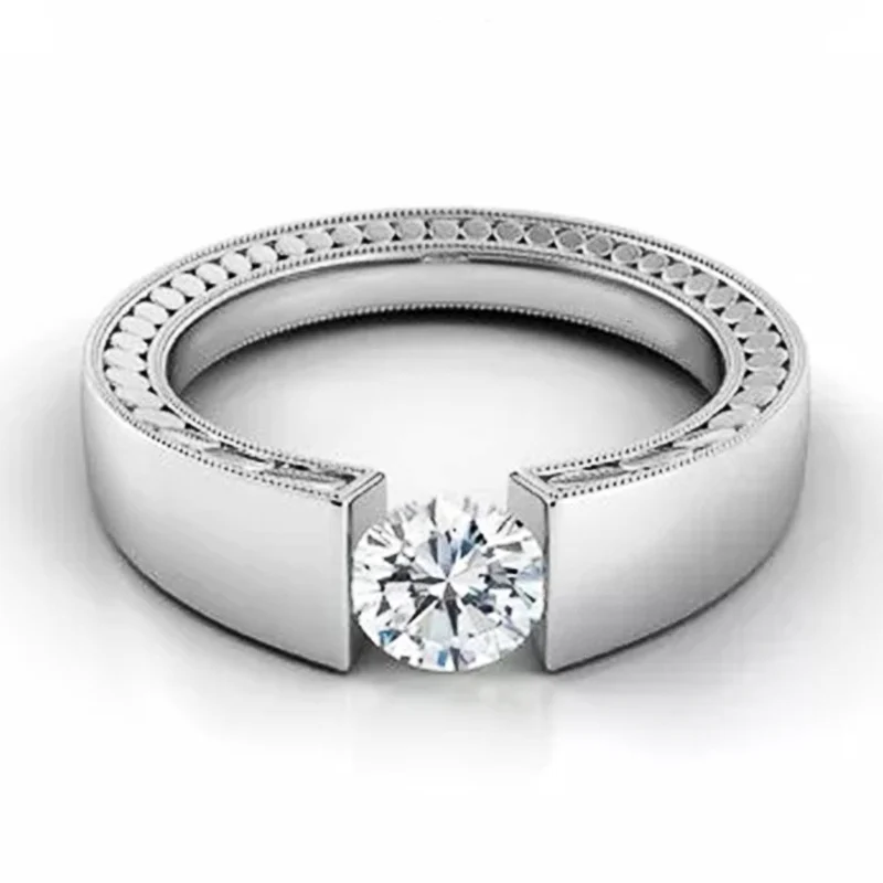 

Huitan Simple and Classic Solitaire Band Women Ring Wedding Engagement Party Luxury Cubic Zirconia Finger Ring Newly Jewelry
