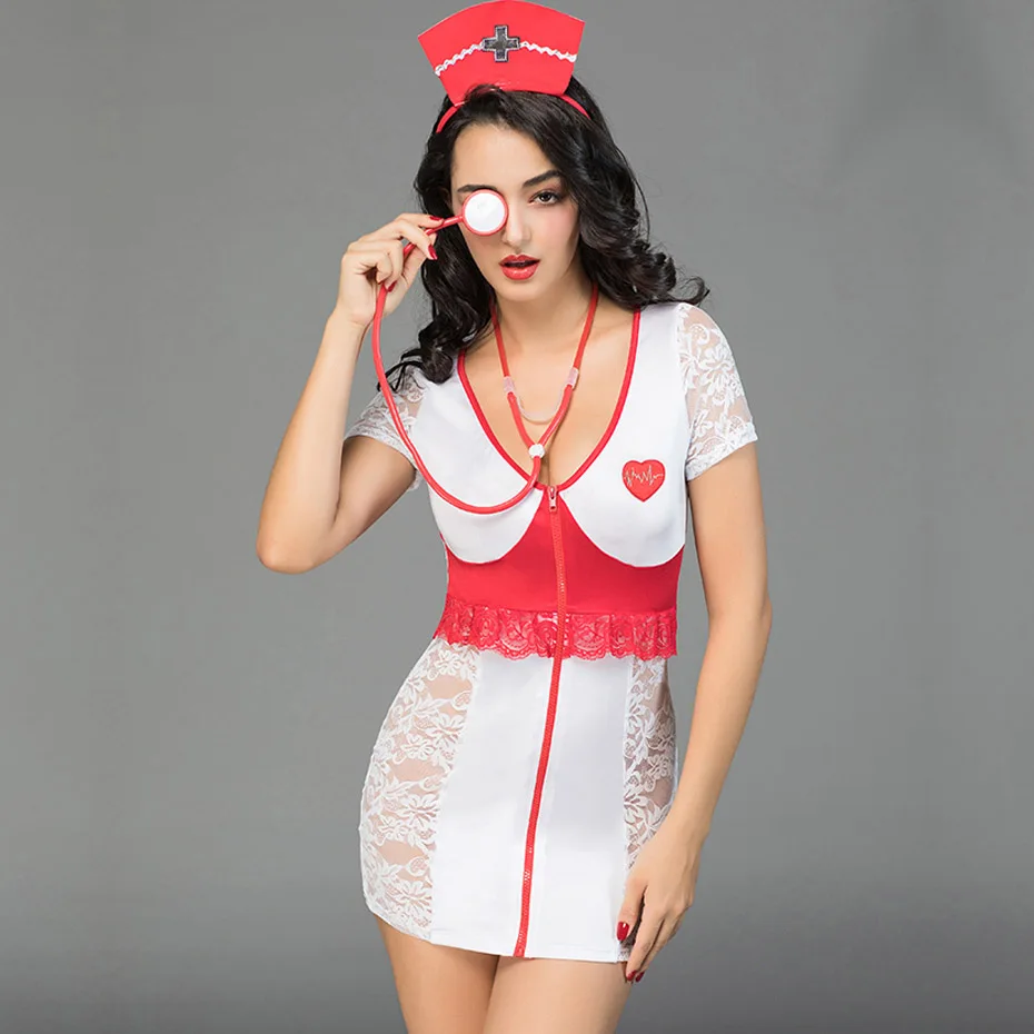 

JSY Sexy Women's Nurse Dress Uniform Cosplay Lingerie Sexy Hot Erotic Lace Babydoll Role Play Erotic Lingerie Porno Costumes