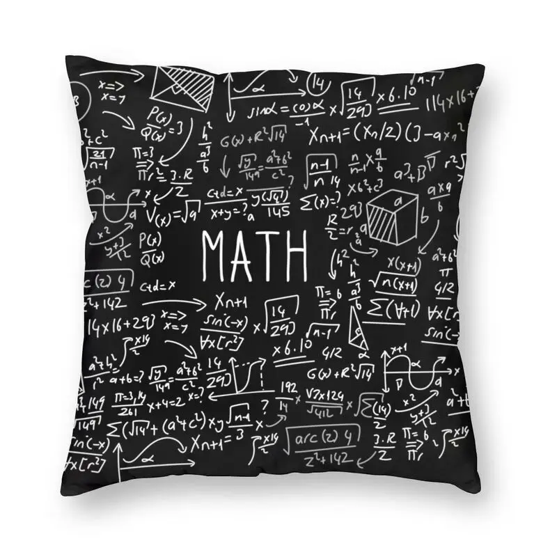 

Soft Math Science Pattern Throw Pillow Case Decoration Custom Square Geek Mathematics Cushion Cover 40x40cm Pillowcover for Sofa