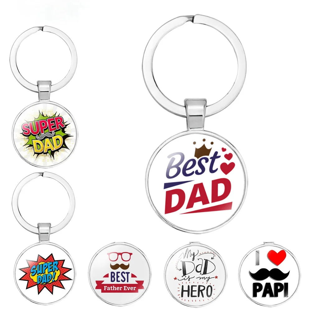 

Fathers Day Gifts Keychain for Dad Papa Stepfather Daddy Keyring Pendant From Son Daughter Birthday Gifts Father Present