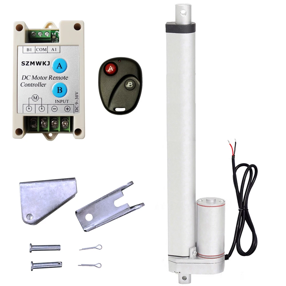 

14mm/s Speed 350mm/14" Inch Stroke Linear Actuator 1000N/220lbs Load DC Motor &Wireless Remote Controller & Brackets