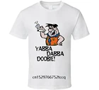 Футболка мужская с коротким рукавом, белая забавная пародия Yabba Dabba Dobie Fred Flintstone Smoking Weed Stoner