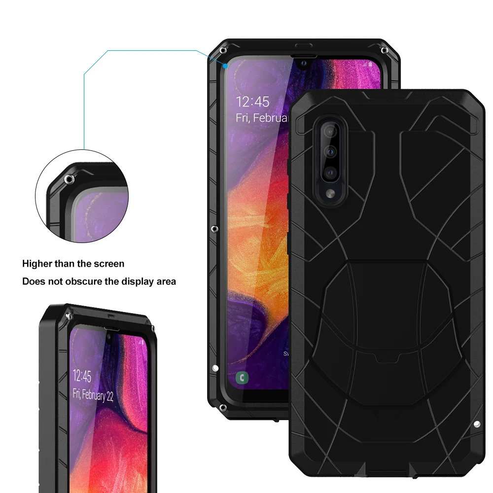 Для samsung Galaxy A30s A51 чехол для телефона жесткий алюминиевый металлический Закаленное стекло Защитная крышка для экрана сверхмощная защита A71 крышка