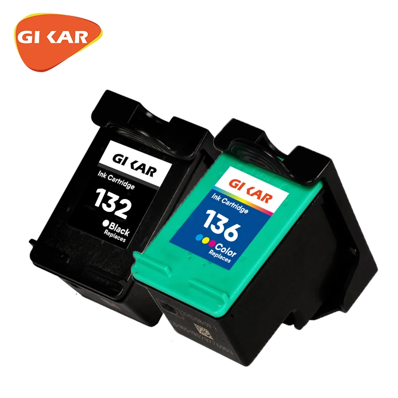 

Gikar HP hp 132 136 Black Tri-Color Remanufactured Inkjet for hp Officejet 6213 Deskjet 5433 D4163 Photosmart 2573 C3183 D5163