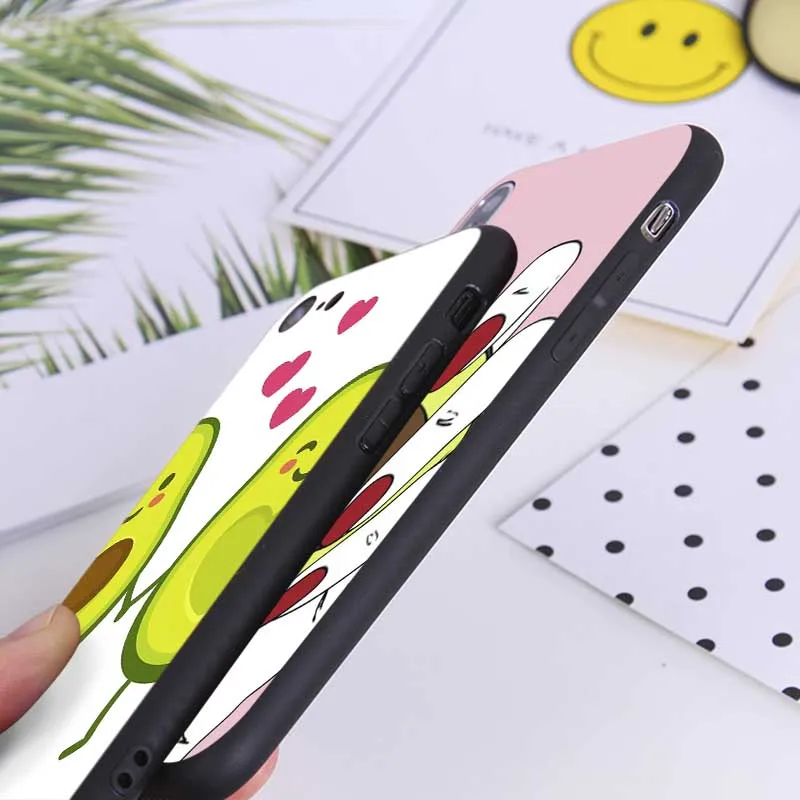 Cute Avocado Food Pattern Funny Tropical Girls cactus Soft Silicone Phone Case for iPhone X XS MAX XR 7 8 6 6S plus 5S SE |