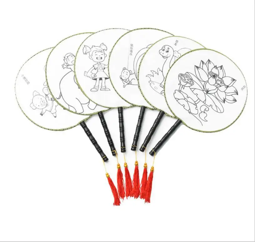 6 узоров Diy Рисование круглый вентилятор ремесла игрушки для детей детский сад