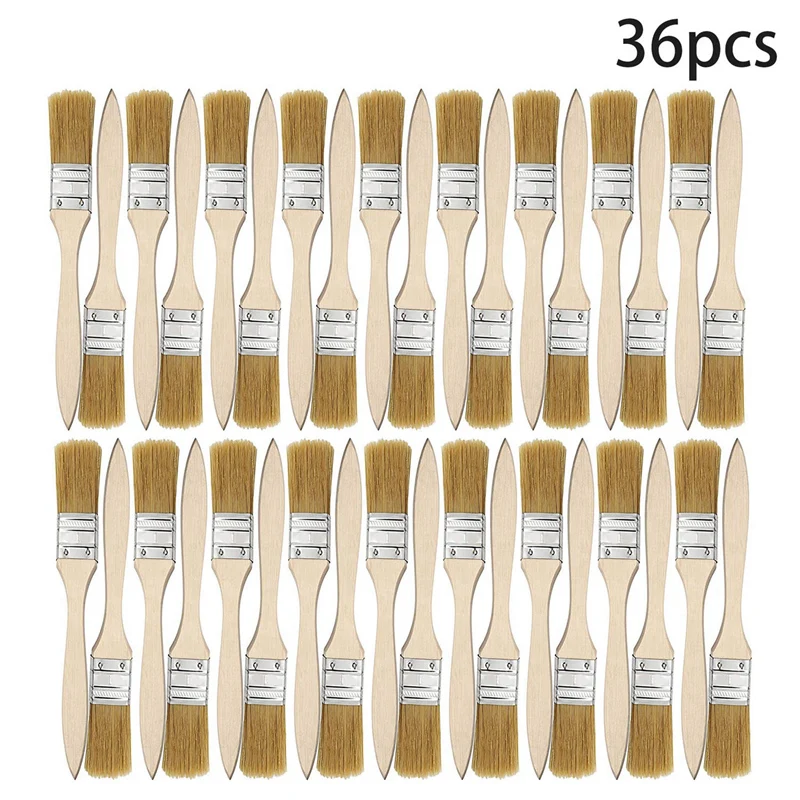 

36 Pack of 1 Inch (24mm) Paint Brushes and Chip Paint Brushes for Paint Stains Varnishes Glues and Gesso