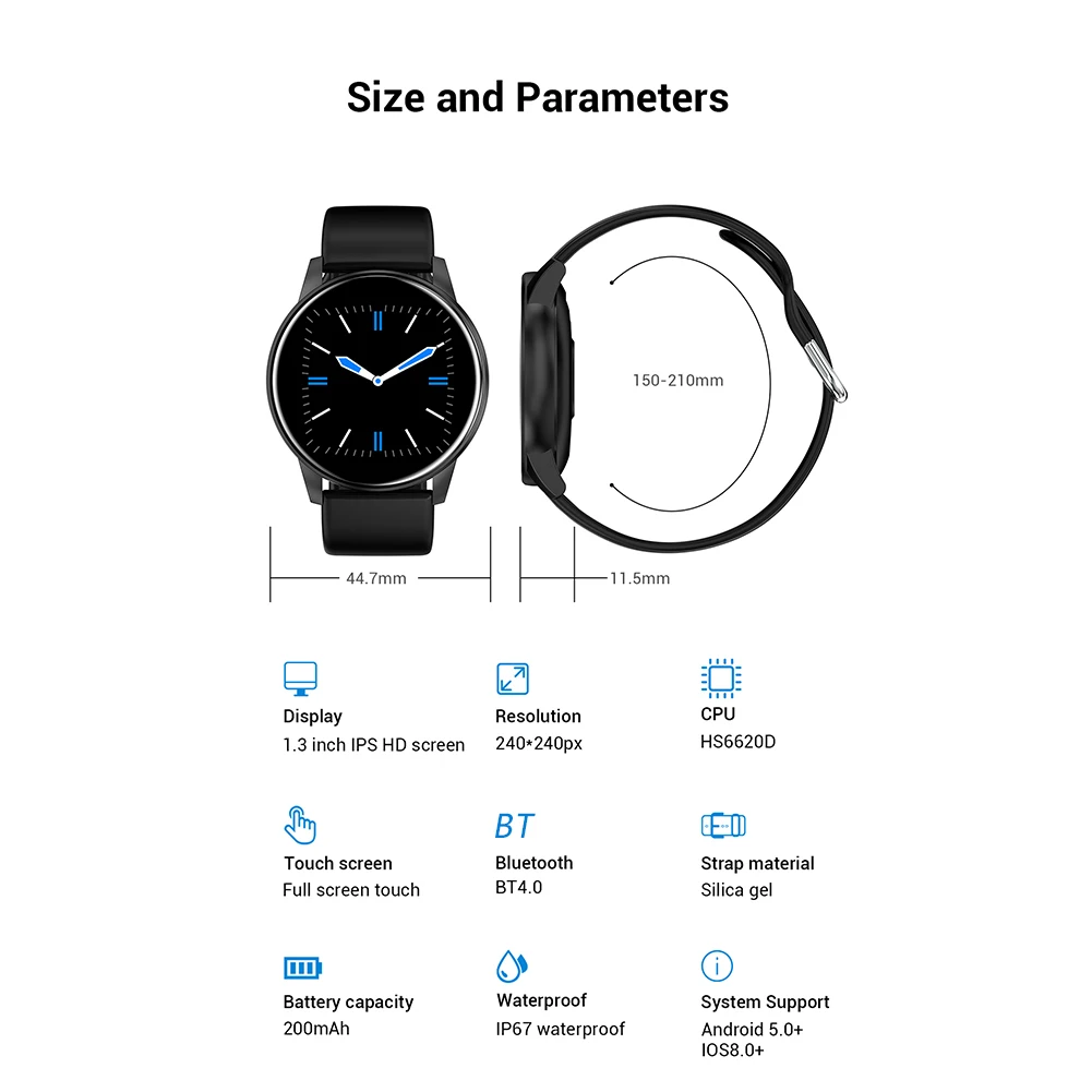 

Smart Watch Blood Oxygen Measurement Inquiry IP68 Waterproof Sports Fitness Blood Pressure Monitor Smartwatch