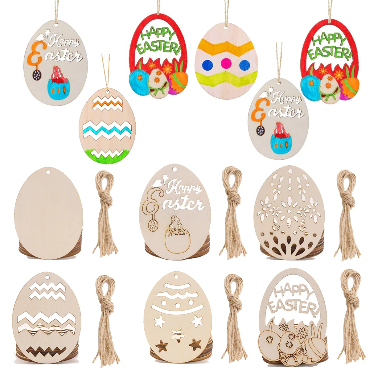 

Easter Bunny Rabbit Egg Easter Wooden Pendant Ornaments Happy Easter Decoration For Home Party Bunny Rabbit Hanging Decor