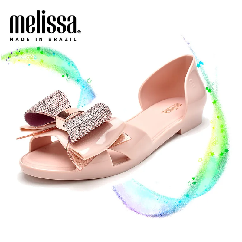 Женские сандалии с бантиком Melissa желейные повседневные на плоской подошве размер