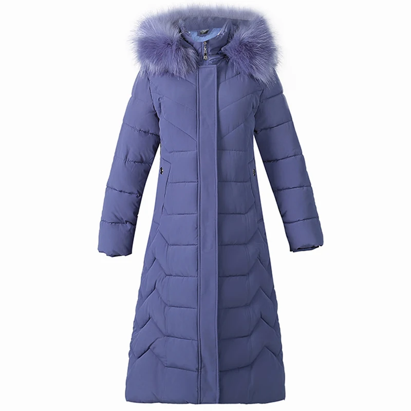 

Middle-aged Women Coat Winter X-Long Cotton Padded Jacket Plus Size XL-7XL Casual Hooded Fur Collar Woman Parkas Down Jackets