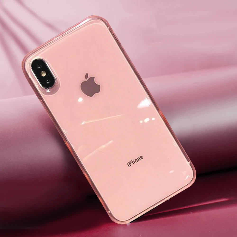 Роскошный прозрачный силиконовый цветной чехол для iPhone 11 Pro X XR XS Max 8 7 6 6S Plus мягкий