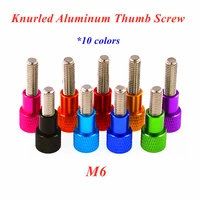 5pcs m6 knurled aluminum thumb screw aluminum alloy head stainless steel hand thumb screw